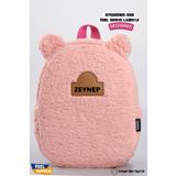 Minilee [İSTEDİĞİNİZ İSMİ YAZIYORUZ] - Teddy-Peluş Pembe 0-8 Yaş - Çocuk Anaokulu, Kreş Sırt Çantası
