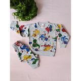 Minilka Bebe Minilkabebe Dinazor Desen Erkek Çocuk Pijama Takımı Içi Polarlı - 1 Yaş - Karışık