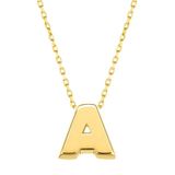 Minimal 0.7 Mm A Harfli Kolye 14 Ayar Altın