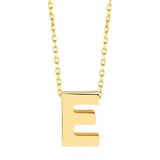 Minimal 0.7 Mm E Harfli Kolye 14 Ayar Altın