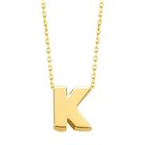 Minimal 0.7 Mm K Harfli Kolye 14 Ayar Altın