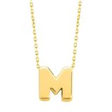 Minimal 0.7 Mm M Harfli Kolye 14 Ayar Altın
