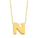 Minimal 0.7 Mm N Harfli Kolye 14 Ayar Altın