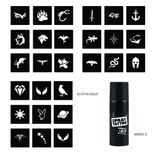 Minimal 27 Desen ve Spray Tattoo Geçici Sprey Dövme Seti
