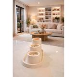 Minimal 3Lü Dekoratif Mum Seti (Tepsi Ve 3 Adet Tealight Mum Dahildir)