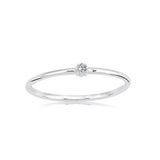Minimal Altın Yüzük - 14 Ayar Altın 0.05 Ct Zirkon Taşlı Minimal Tektaş Evlilik Teklifi Yüzüğü