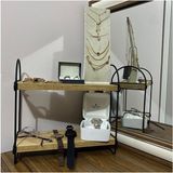 Minimal Banyo Organizer Ikili Raf, Ahşap Uyumu, Havlu Düzenleyici - Ahşap Rengi - Seçenek 1