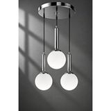 Minimal E-Ticaret Minimal Black ve Silver Trio 3'lü Plafonyer ( Beyaz ) Cam Avize Çok Renkli