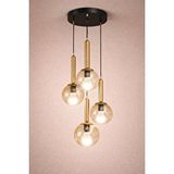 Minimal E-Ticaret Minimal Golden Ball Special Selection 4'lü Honey Yellow Cam Avize Sarı