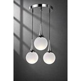 Minimal E-Ticaret Minimal Rains Silver Chrome Trio 3'lü Plafonyer ( Beyaz Cam ) Cam Avize Çok Renkli