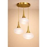 Minimal E-Ticaret Minimal Saturn Golden Trio Cam Avize Çok Renkli