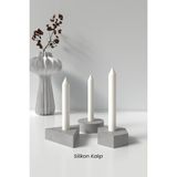 Minimal Geometrik Şamdan Mum Silikon Kalıp 3 Adet (Yuvarlak,altıgen,üçgen)- Mumluk/şamdan Mum Kalıbı - 1 Adet