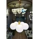 Minimal Globe Golden Up PENTA BEYAZ Cam Avize - Beyaz - Bal