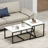 Minimal İkili Orta Sehpa – Modern Tasarım, Çok Amaçlı Kullanım Beyaz