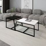 Minimal İkili Orta Sehpa – Modern Tasarım, Çok Amaçlı Kullanım Beyaz/Siyah