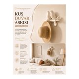 Minimal Kuş Askılığı, Entryway ve Antre İçin Duvar Organizeri Dresuar Dekoratif Obje
