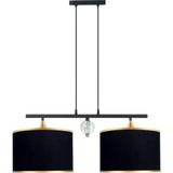 Minimal Lambent Line Crystal Plafonyer Kumaş Siyah Avize