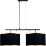 Minimal Lambent Line Mega Plafonyer Kumaş Avize - Siyah