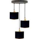 Minimal Lambent Plafonyer Kumaş Avize - Altın - Siyah