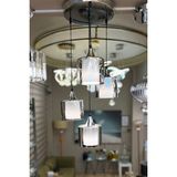 Minimal Lambent Silver Chrome Quad Plafonyer Cam Avize - Krom