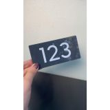 Minimal Parlak Antrasit Kendinden Yapışkanlı Kapı Numarası -123