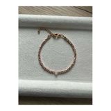 Minimal Pembe Kuvars Rose Gold Dorika Bileklik