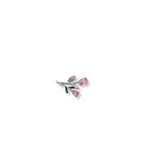 Minimal Pembe Kuvars Taşlı Gümüş Çiçek Broş – 1.5X2.4 Cm [Oya-Bz667]