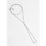 Minimal Stil 18 Ayar Beyaz Altın Kaplama 38 Cm Gümüş Şahmeran