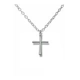 Minimal Tasarım Haç Figürlü Unisex Kolye – 60 Cm Zincirli, Şık Metal Takı