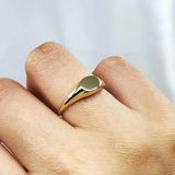 Minimal Tasarım Oval Şövalye 925 Ayar Gümüş Yüzük