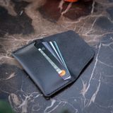 minimal X design Gerçek Deri Kartlık Cüzdan, Pratik Deri Kartlık, Bol Kart Kapasiteli, Kart ve Kağıt Para, Minimalist Kartlık (Antrasit - Gri)