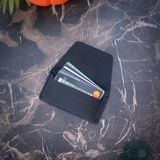 minimal X design Gerçek Deri Kartlık Cüzdan, Pratik Deri Kartlık, Bol Kart Kapasiteli, Kart ve Kağıt Para, Minimalist Kartlık (Siyah)