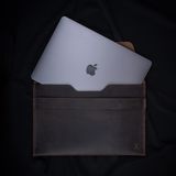 Minimal X Design Gerçek Deri Macbook Kılıfı, Hakiki Deri Laptop Kılıfı, Apple Macbook Pro/Air 13 İnç (Kestane - Koyu Kahverengi)