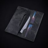 minimal X design Gerçek Deri Telefon Cüzdanı, iphone cüzdanı, samsung galaxy cüzdanı, xiaomi telefon kılıfı, hakiki deri telefon kılıfı, kartlık ve para bölmeli (Antrasit - Gri)