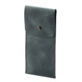 minimal X design hakiki deri kalem kılıfı, gerçek doğal deri kalemlik, penholder for artists, şık kalemlik, güzel hediyeler, deri kalemlik, çıtçıtlı ve kapaklı kalem kutusu (Okyanus Yeşili)