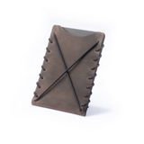 minimal X design Hakiki deri kartlık, çok kart alabilen kartlık, bol kart kapasiteli, gerçek doğal deri, esnek kartlık, minimalist cüzdan, kaliteli hediye, eşsiz tasarım, ince kartlık (Kestane - Koyu Kahverengi)