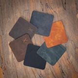 Minimal X Design Minimal x Hakiki Deri Bardak Altlığı 6'lı Veya 4'lü Set - Gerçek Deri ve El Yapımı - Minimalist Tasarı - 6'lı Set - Renkli