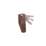 minimal X design V Anahtarlık, Hakiki Deri Anahtarlık, Kolay Kullanım ve Çizilmelere Karşı Önleyici, Minimalist Şık Tasarım (Taba / 2-3 Anahtar)