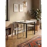 Minimal Yemek Masası 72X88 Cm – Beyaz Tabla Siyah Metal Ayak Mutfak Masası