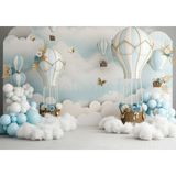 Minimalisfy 200X150CM Masalsı Balonlar ile Gökyüzü Arka Plan Stüdyo Fonu Dayanıklı Tasarım