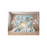 Minimalisfy Gökyüzü ve Balon Temalı 200x150cm Arka Plan Stüdyo Fonu