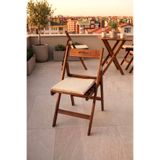 Minimalisso Masif Katlanır Balkon Bistro Minderli Bahçe Teras Mutfak Sandalyesi