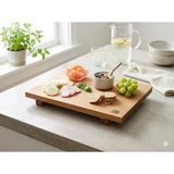 Minimalist Ahşap Sunum Standı -%100 Doğal Meşe Masif Panel, Atölye Üretimi, Geta Tarzı Ayaklı Sunumluk