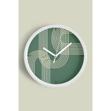 Minimalist Çizgili Modern Tasarım Duvar Saati - 35cm - Önü Camlı Beyaz Kasa - Sessiz Mekanizma, JH0250S35BKP
