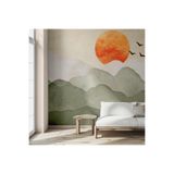 Minimalist Günbatımı Desenli Duvar Kağıdı -Isı ve Ses Yalıtımı, 200 x 250