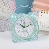 Minimalist Kristal Alarm Saati, Şeffaf Plastik, Yuvarlak, Bip Alarmı, AA Pil ile Çalışır, Yatak Odası ve Seyahat için, 9,8 cm