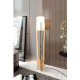MİNİMALİST Lambader – Modern Ahşap Görünümlü Gövde, 135 cm Yükseklik, Kompakt Kare Taban (23x23 cm), E27 Duy Tipi LED Ampul Uyumlu, Kolay Kurulumlu Göz Yormayan Işık (Mese)