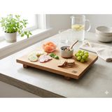 Minimalist Modern Ahşap Sunum Standı -%100 Doğal Meşe Masif Panel, Atölye Üretimi, Geta Tarzı Ayaklı Sunumluk