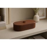 Minimalist Tasarım Kapaklı Masaüstü Organizer - Kahverengi