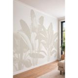Minimalist Tropikal Yaprak Desenli Tek Parça Tekstil Duvar Kağıdı, 100 x 100